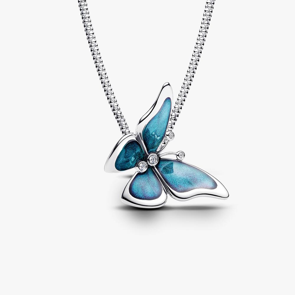 Entwined Heart & Butterfly Pendant Necklace