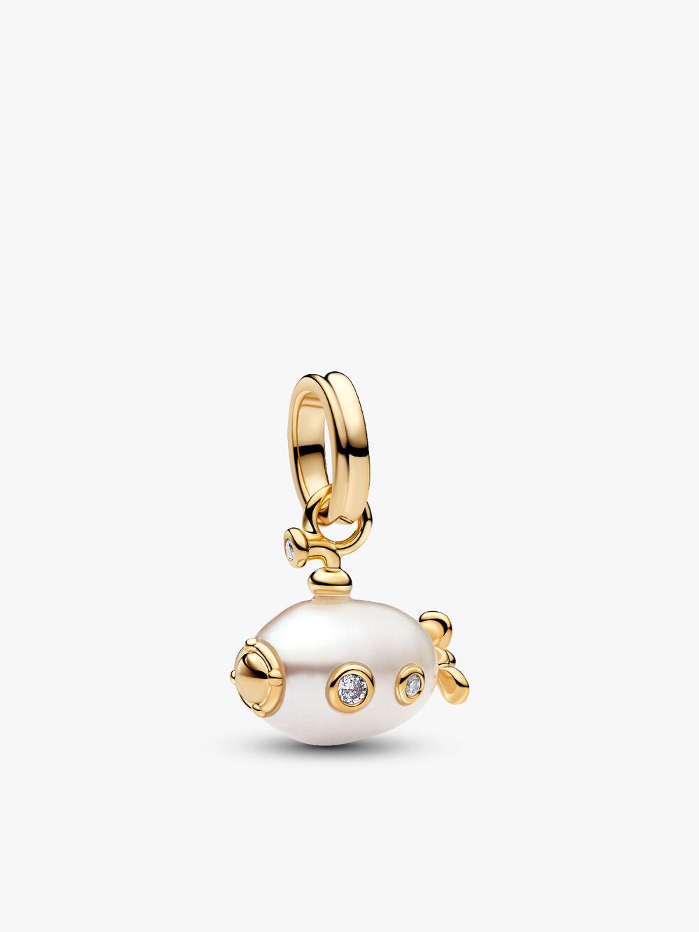 Treated Freshwater Cultured Baroque Pearl Peas in a Pod Dangle Charm