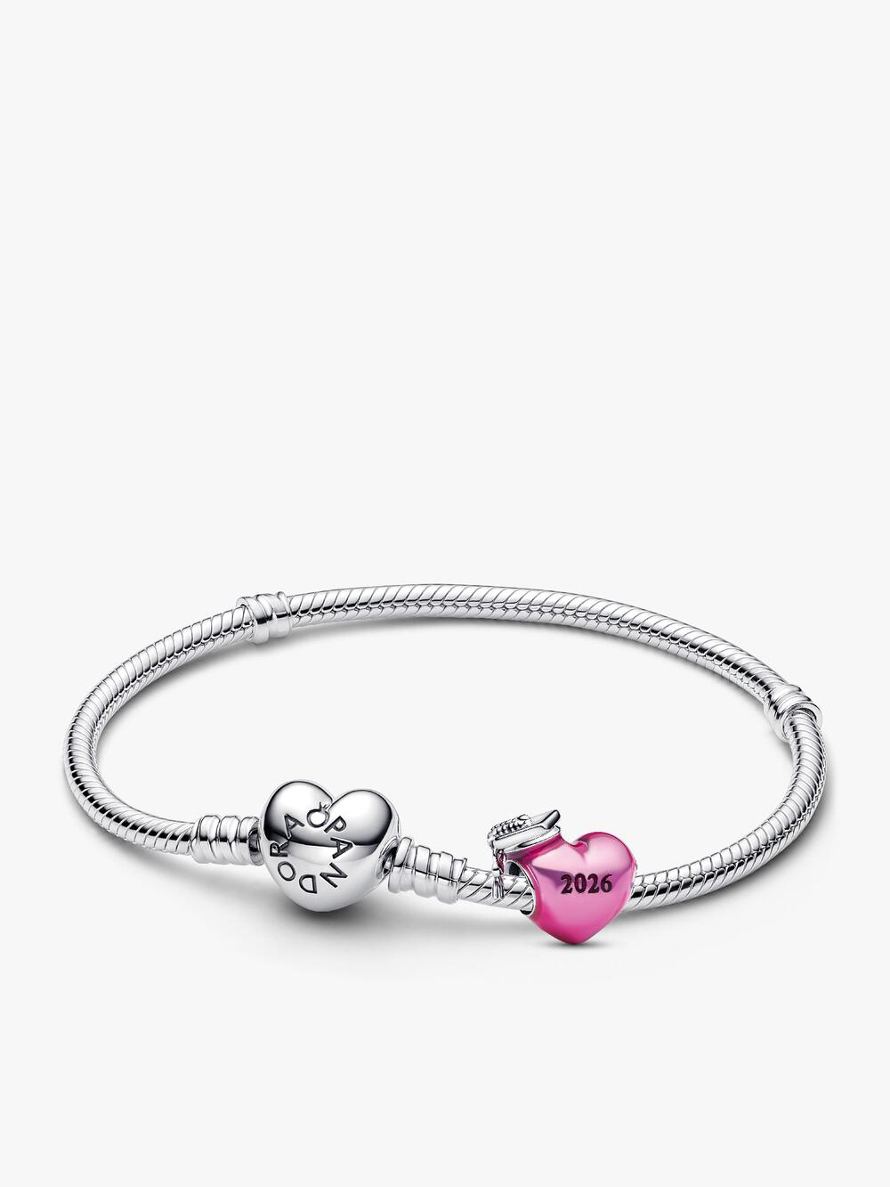Engravable Heart Tag Dangle Charm Bracelet Set