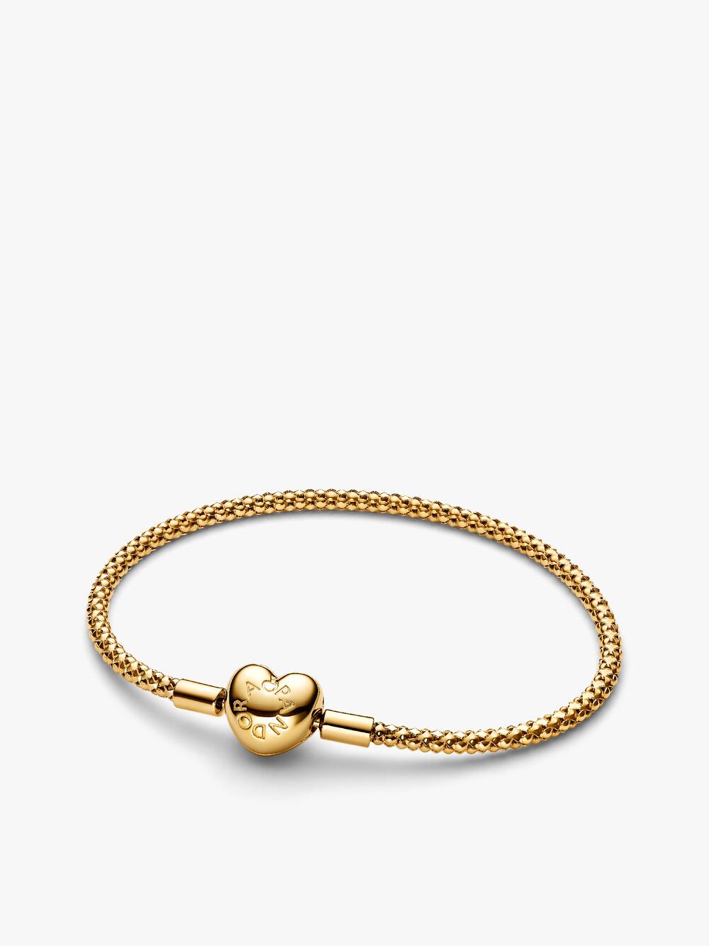 Sparkling Infinity Heart Clasp Snake Chain Bracelet