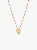 Engravable Heart Halo Collier Necklace